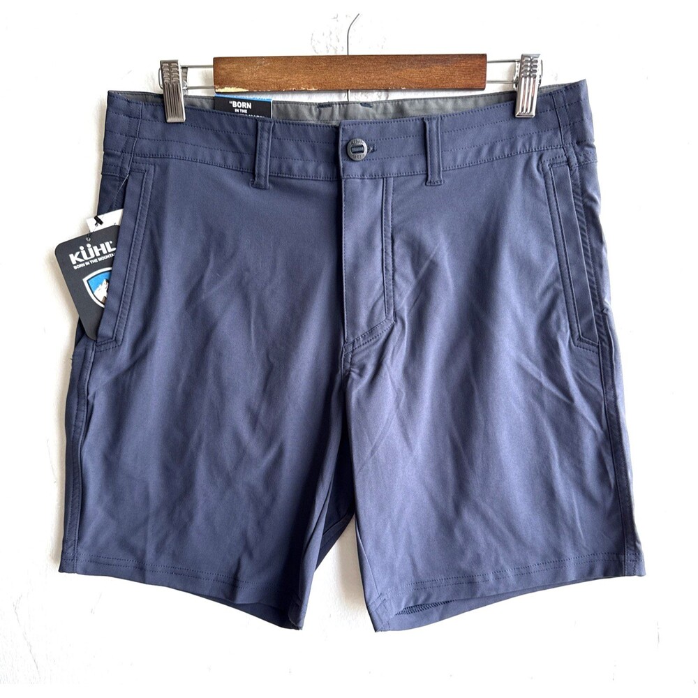 NWT Kuhl Upshift Shorts Men’s 31x8 Pirate Blue Stretch Water Resistant Quick Dry